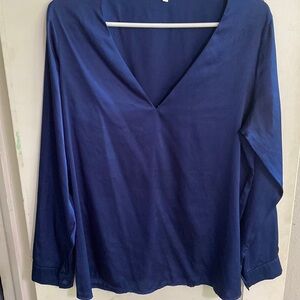 Blue Satin Blouse